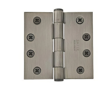 Emtek 4" x 4" Solid Brass Residential Duty Square Corner Hinges - Pair