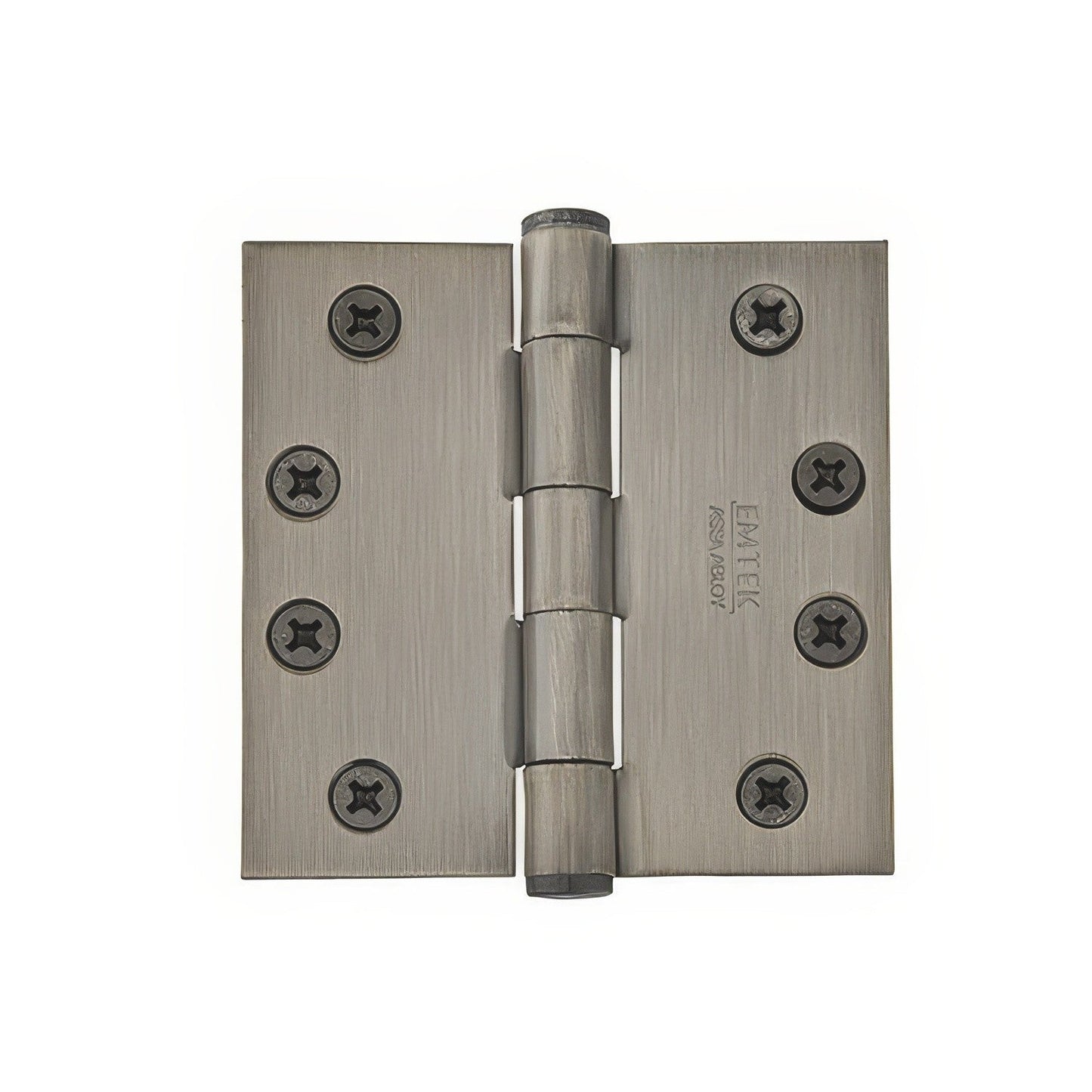 Emtek 4" x 4" Solid Brass Residential Duty Square Corner Hinges - Pair