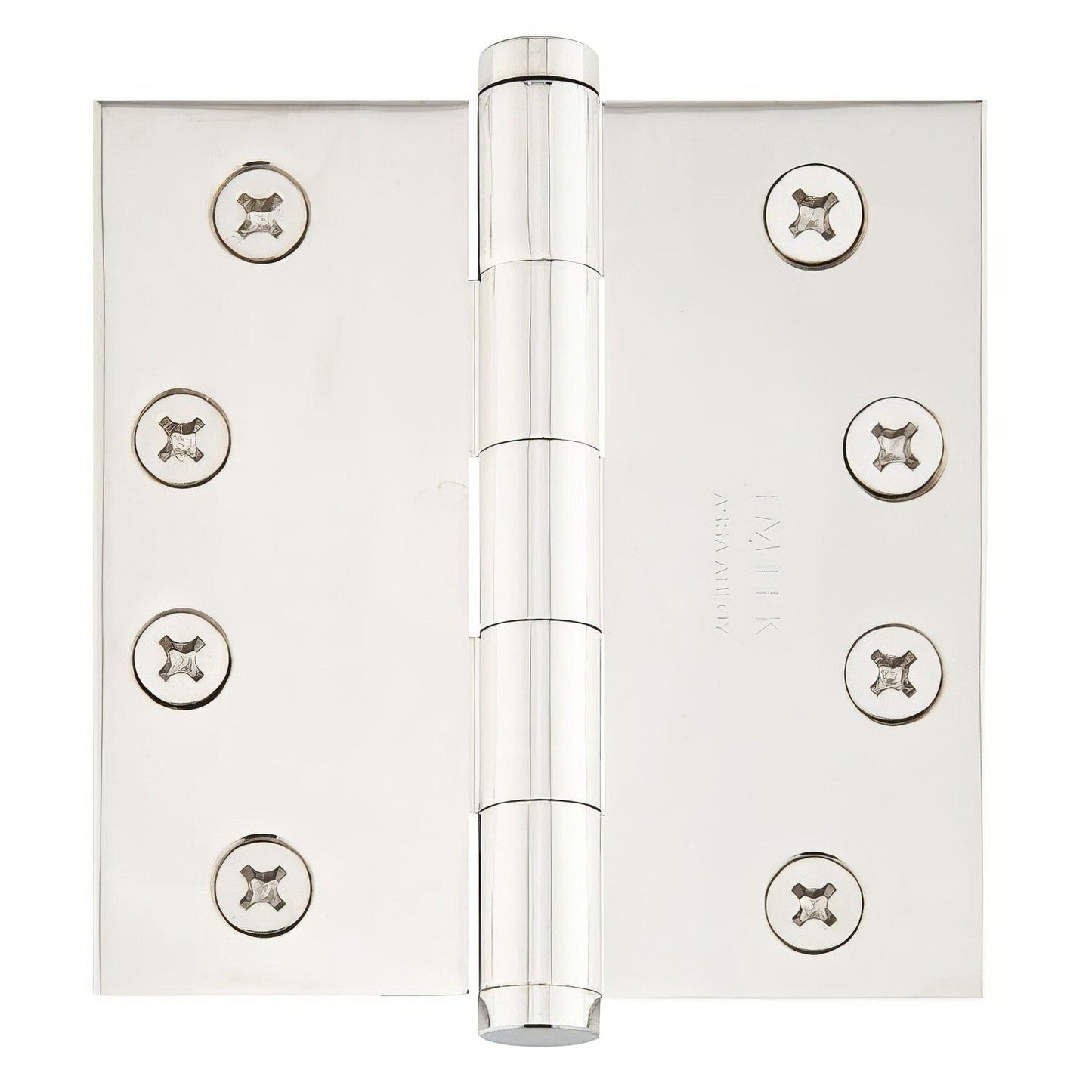 Emtek 4" x 4" Solid Brass Residential Duty Square Corner Hinges - Pair