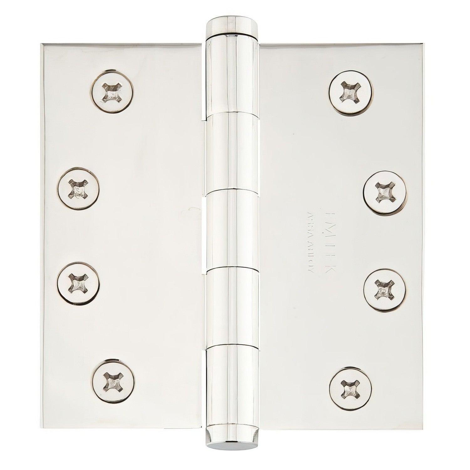 Emtek 4" x 4" Solid Brass Residential Duty Square Corner Hinges - Pair