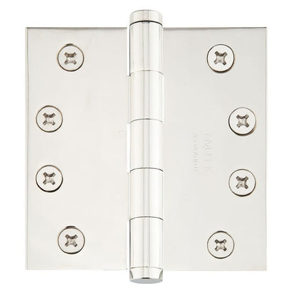 Emtek 4" x 4" Solid Brass Residential Duty Square Corner Hinges - Pair
