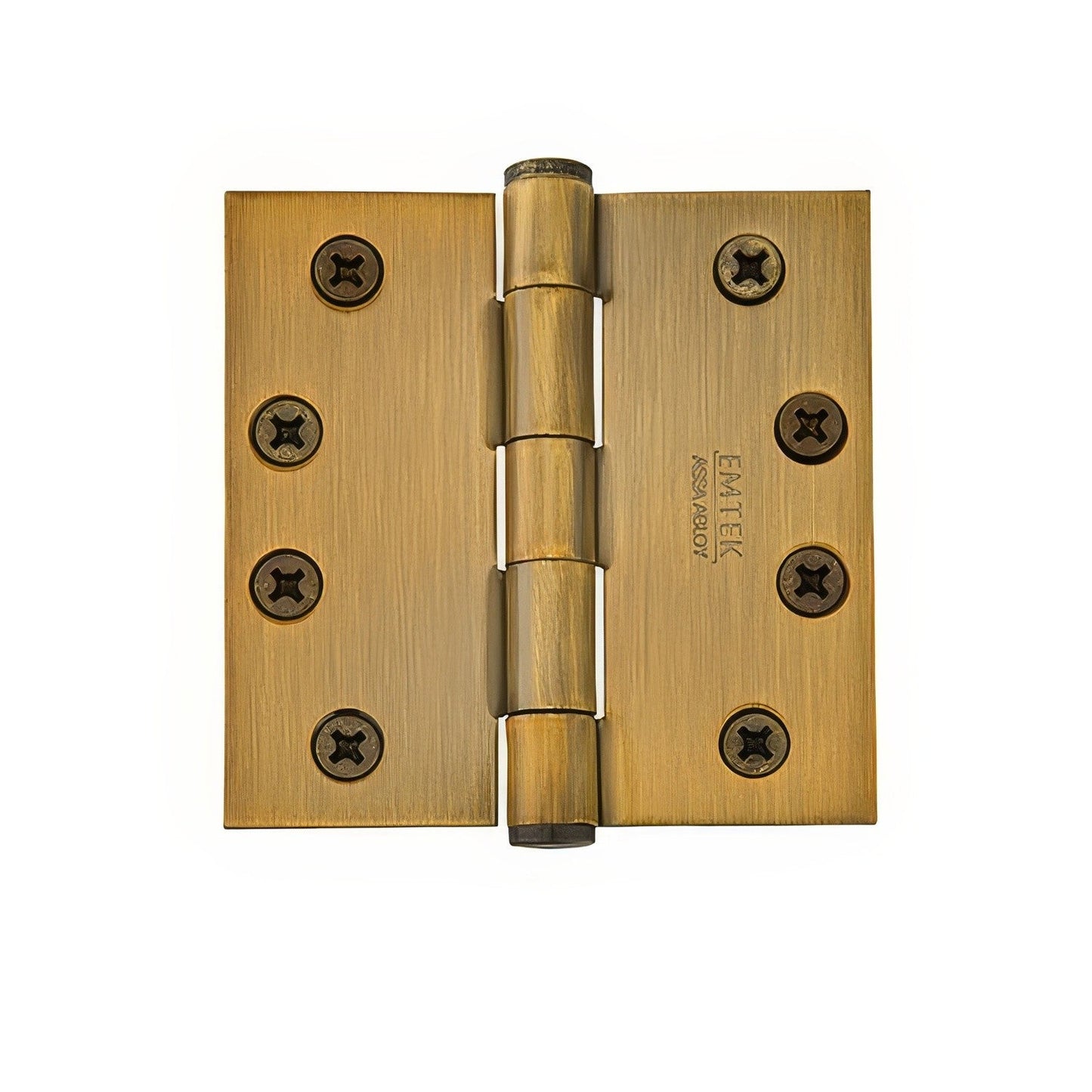 Emtek 4" x 4" Solid Brass Residential Duty Square Corner Hinges - Pair