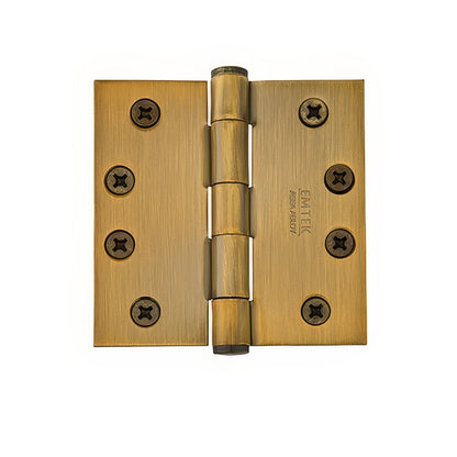 Emtek 4" x 4" Solid Brass Residential Duty Square Corner Hinges - Pair