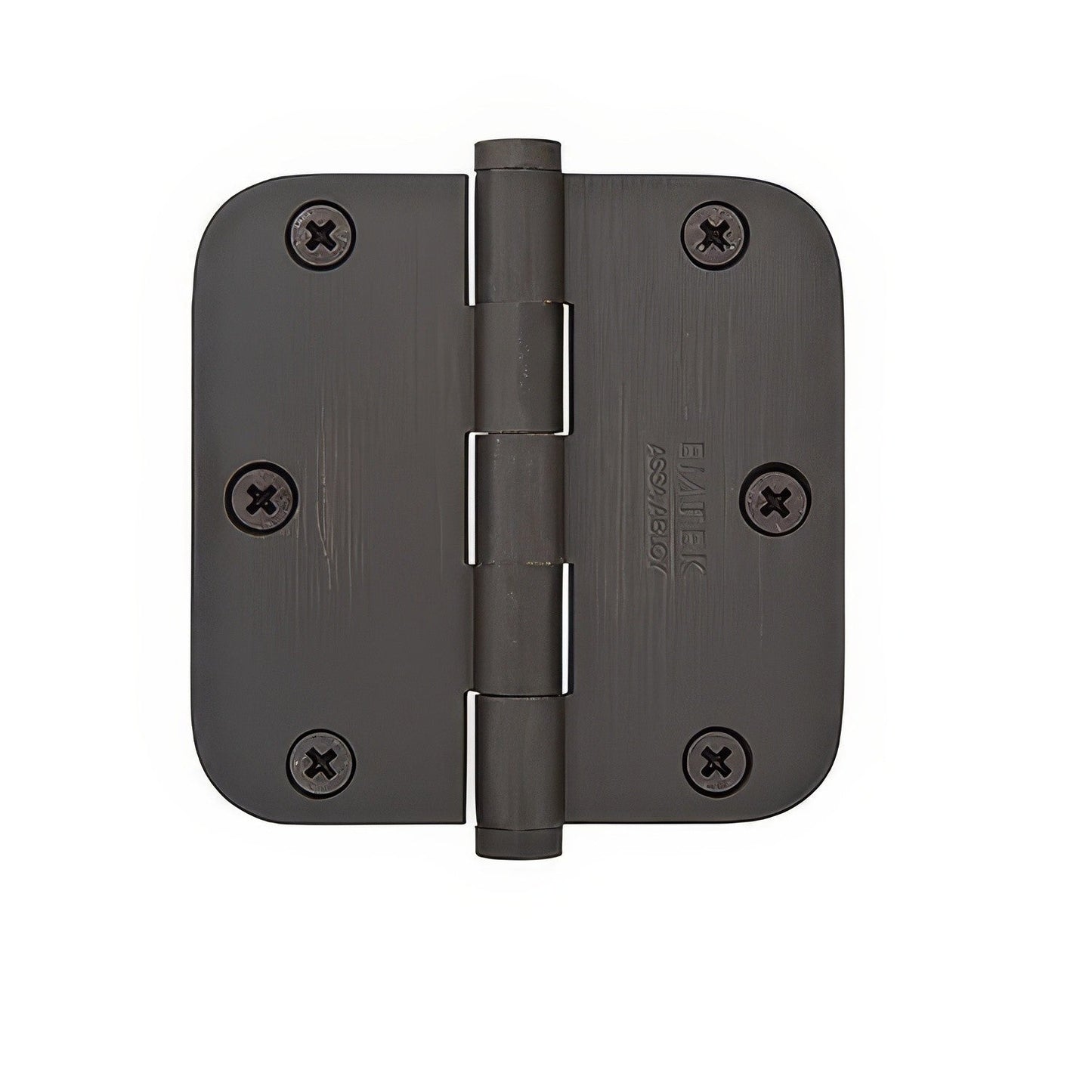 Emtek 3.5" x 3.5" Solid Brass 1/4" Radius Corner Plain Bearing Mortise Hinge - Pair.