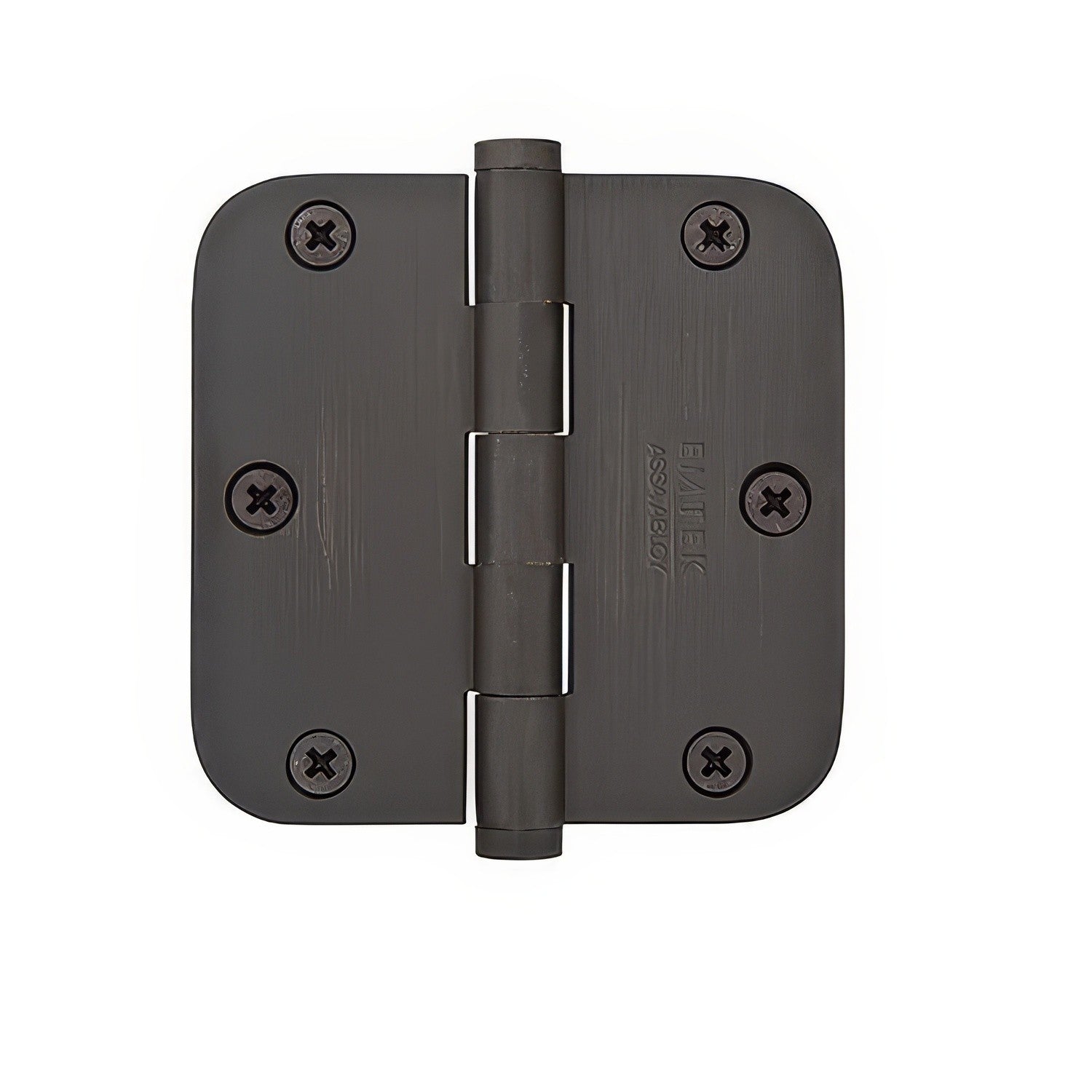 Emtek 3.5" x 3.5" Solid Brass 1/4" Radius Corner Plain Bearing Mortise Hinge - Pair.