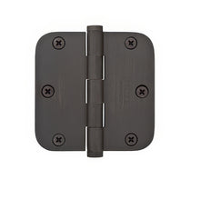 Emtek 3.5" x 3.5" Solid Brass 1/4" Radius Corner Plain Bearing Mortise Hinge - Pair.