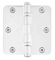 Emtek 3.5" x 3.5" Solid Brass 1/4" Radius Corner Plain Bearing Mortise Hinge - Pair.