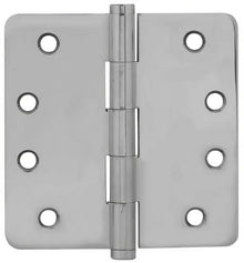 Emtek 4" x 4" Solid Brass 1/4" Radius Corner Plain Bearing Mortise Hinge - Pair