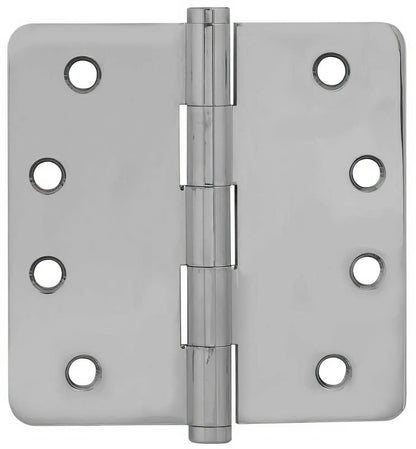 Emtek 4" x 4" Solid Brass 1/4" Radius Corner Plain Bearing Mortise Hinge - Pair