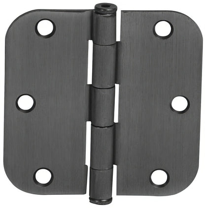 Emtek 3.5" x 3.5" Solid Brass 5/8" Radius Corner Plain Bearing Mortise Hinge - Pair