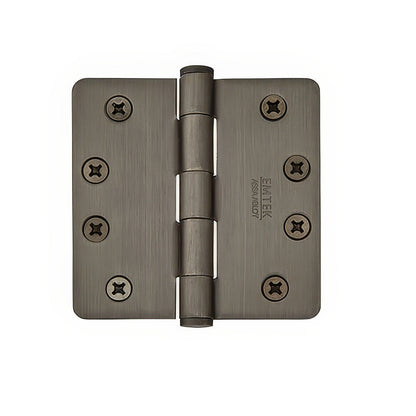 Emtek 96134US 4" x 4" Solid Brass 5/8" Radius Corner Plain Bearing Mortise Hinge - Pair.