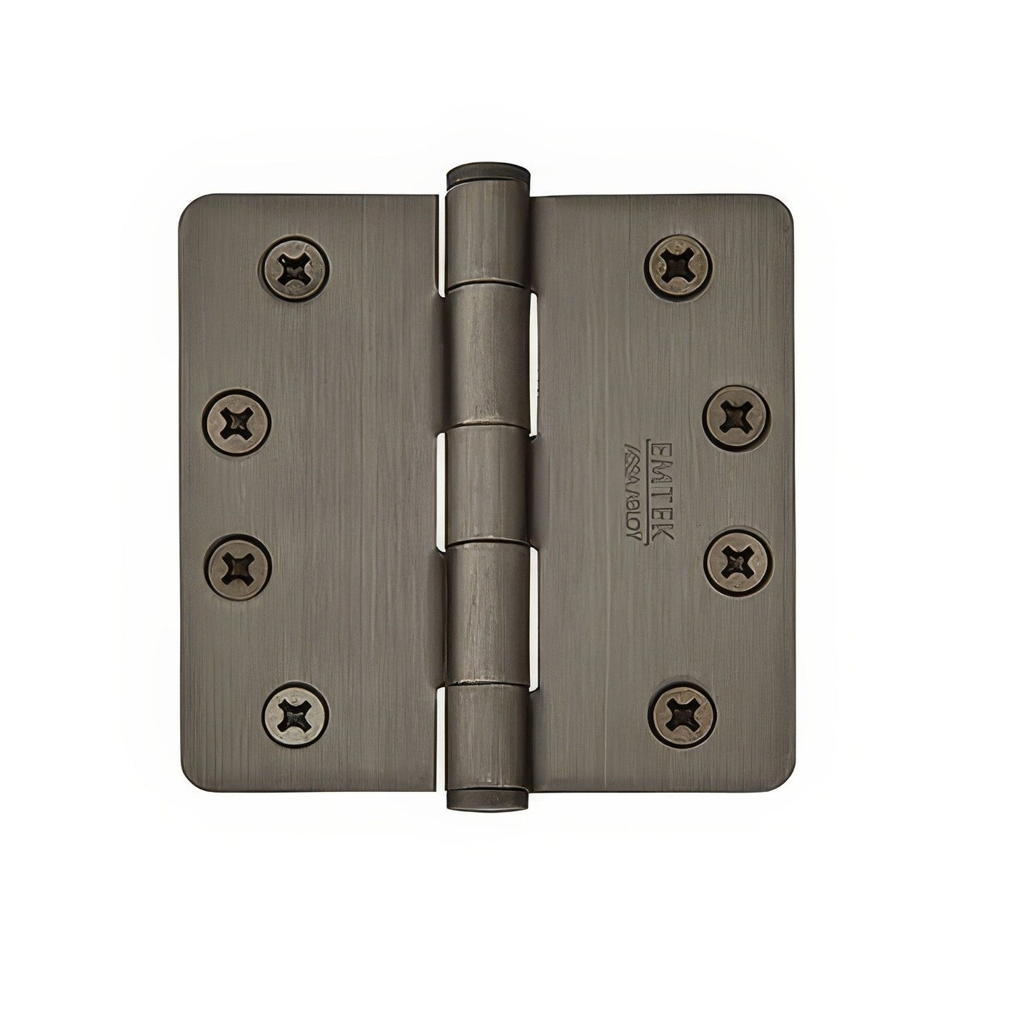 Emtek 96134US 4" x 4" Solid Brass 5/8" Radius Corner Plain Bearing Mortise Hinge - Pair