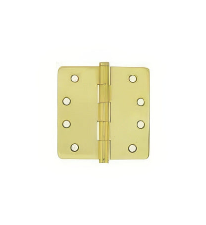 Emtek 96134US 4" x 4" Solid Brass 5/8" Radius Corner Plain Bearing Mortise Hinge - Pair.