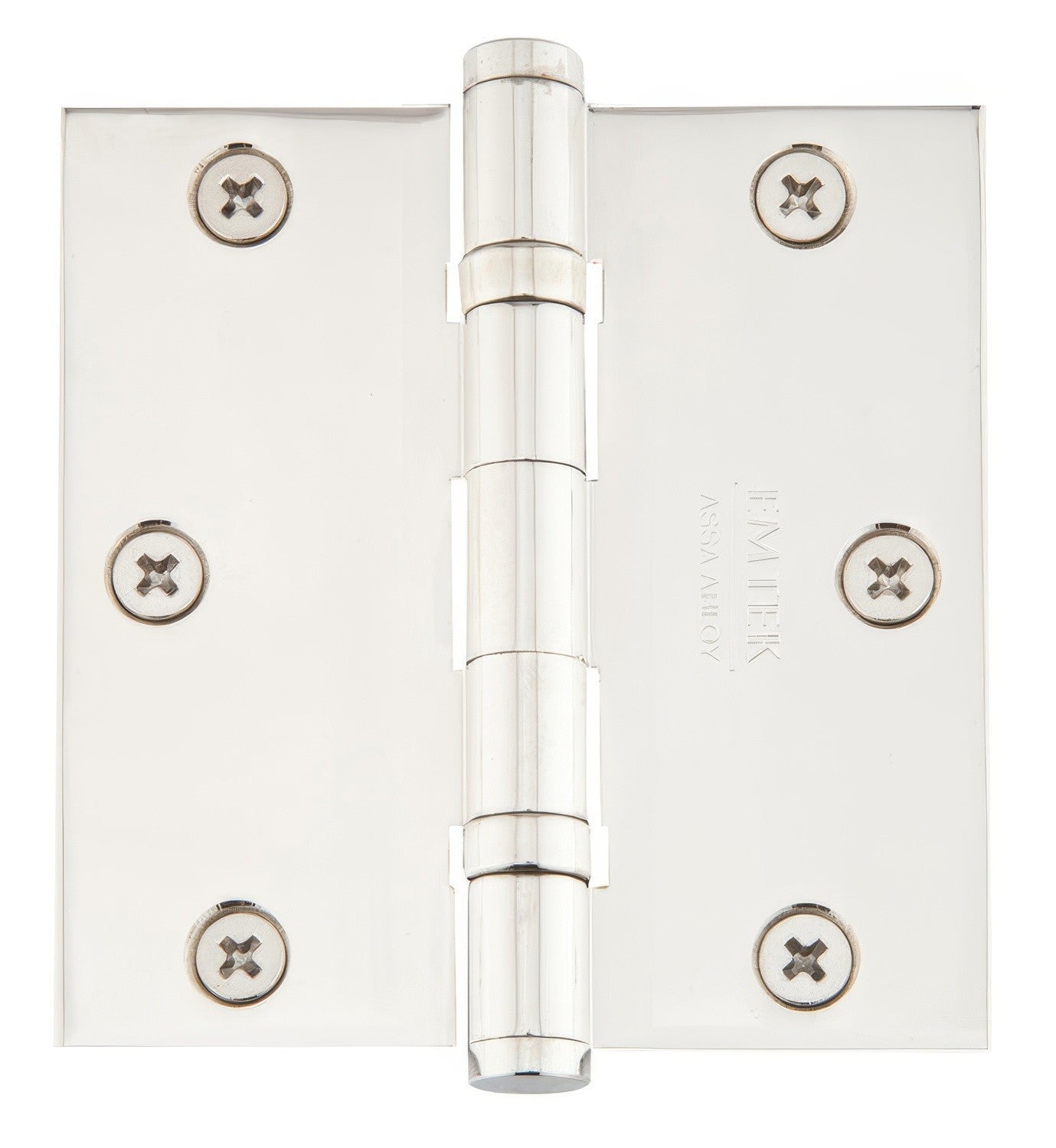 Emtek 96213US 3.5" x 3.5" Solid Brass Square Corner Plain Bearing Mortise Hinge - Pair.