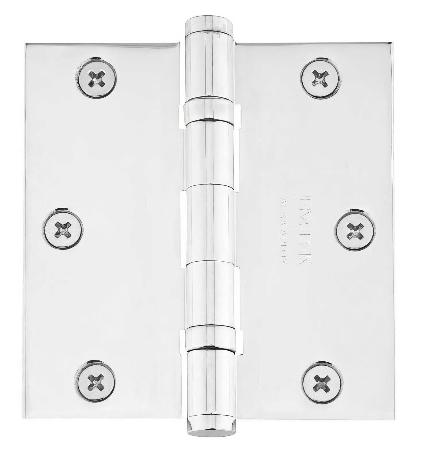 Emtek 96213US 3.5" x 3.5" Solid Brass Square Corner Plain Bearing Mortise Hinge - Pair.