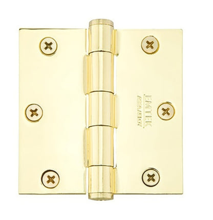 Emtek 96213US 3.5" x 3.5" Solid Brass Square Corner Plain Bearing Mortise Hinge - Pair