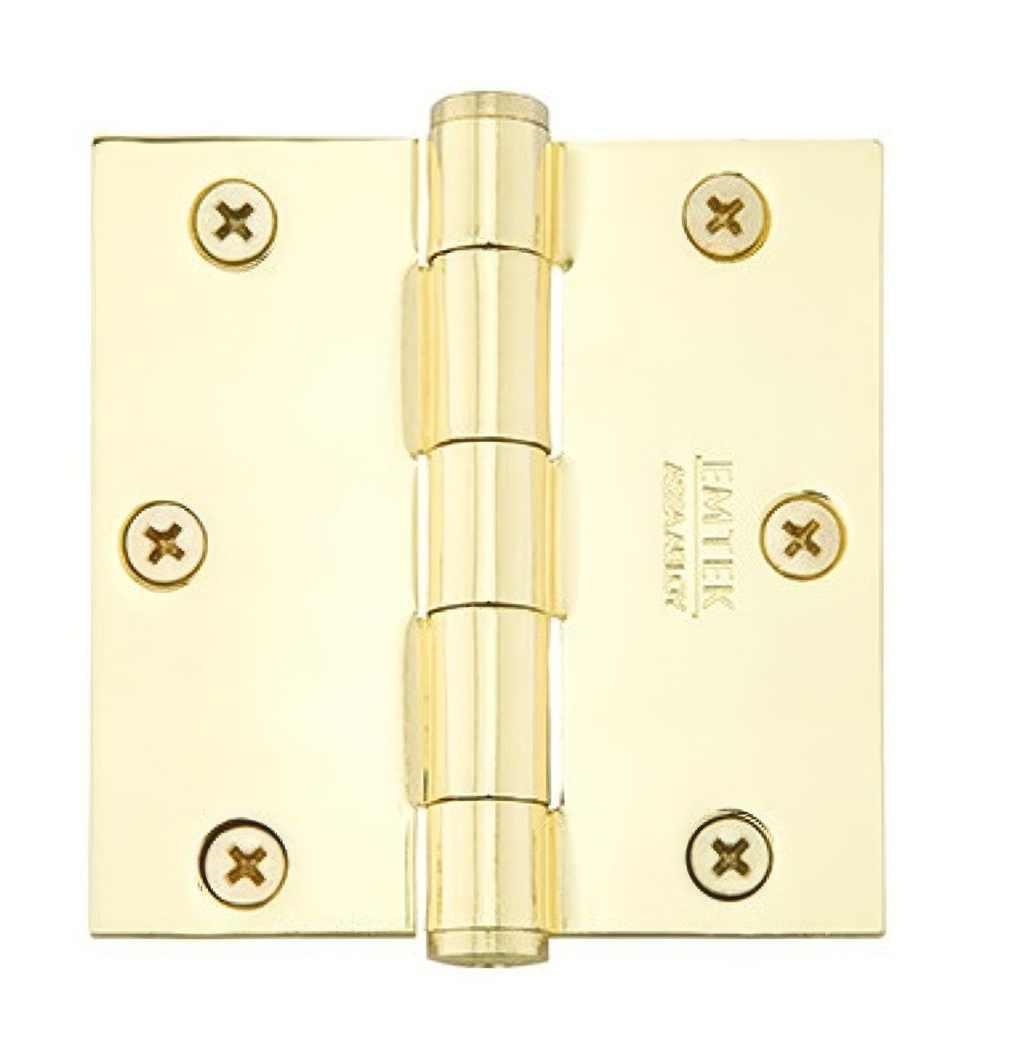 Emtek 96213US 3.5" x 3.5" Solid Brass Square Corner Plain Bearing Mortise Hinge - Pair.