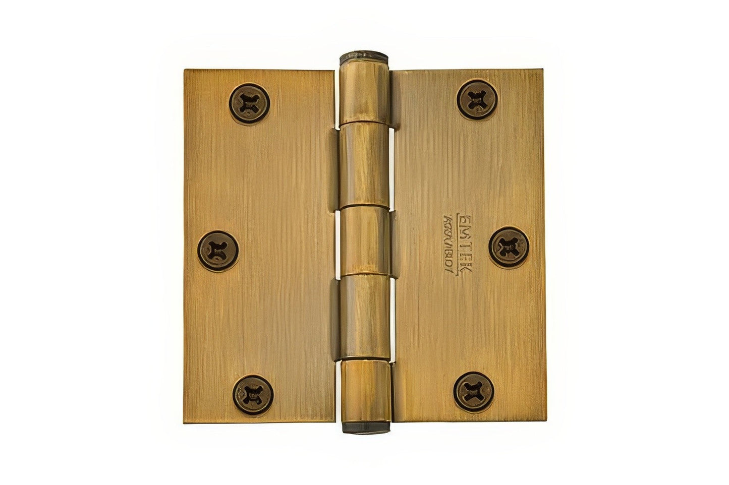 Emtek 96213US 3.5" x 3.5" Solid Brass Square Corner Plain Bearing Mortise Hinge - Pair