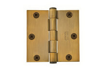 Emtek 96213US 3.5" x 3.5" Solid Brass Square Corner Plain Bearing Mortise Hinge - Pair.