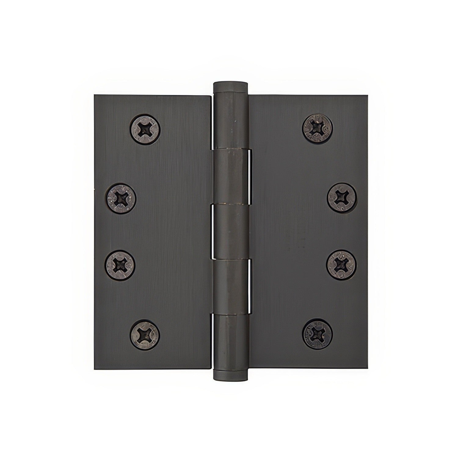 Emtek 4" x 4" Solid Brass Square Corner Plain Bearing Mortise Hinge - Pair