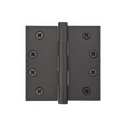 Emtek 4" x 4" Solid Brass Square Corner Plain Bearing Mortise Hinge - Pair