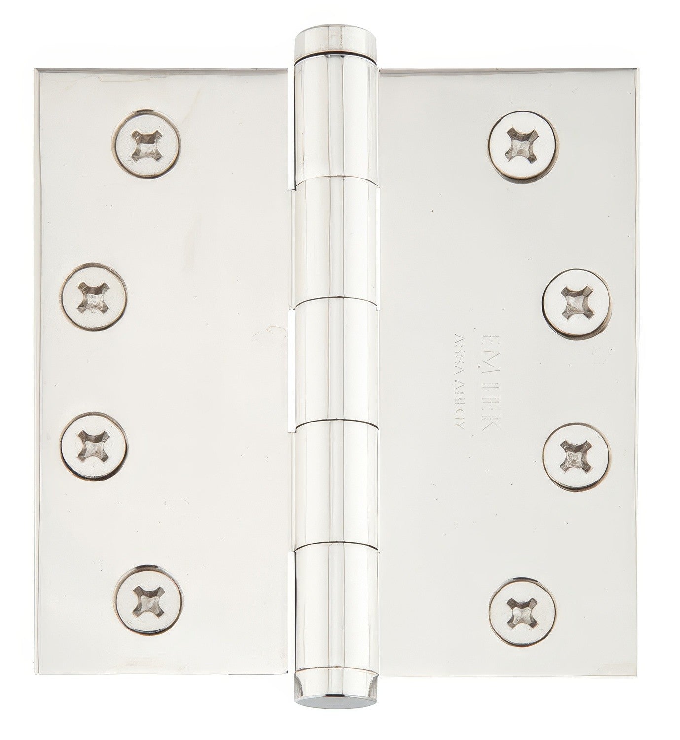 Emtek 4" x 4" Solid Brass Square Corner Plain Bearing Mortise Hinge - Pair