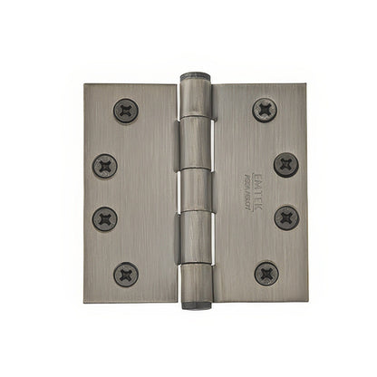 Emtek 4" x 4" Solid Brass Square Corner Plain Bearing Mortise Hinge - Pair