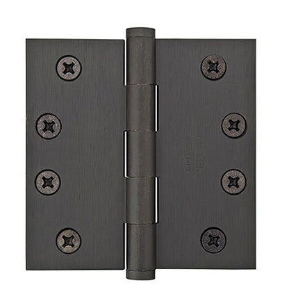 Emtek 4" x 4" Solid Brass Square Corner Plain Bearing Mortise Hinge - Pair