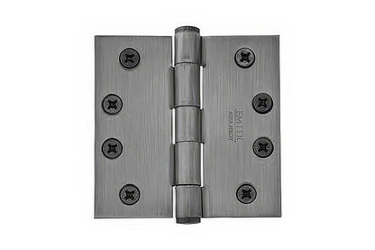 Emtek 4" x 4" Solid Brass Square Corner Plain Bearing Mortise Hinge - Pair