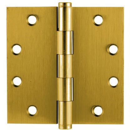Emtek 4" x 4" Solid Brass Square Corner Plain Bearing Mortise Hinge - Pair