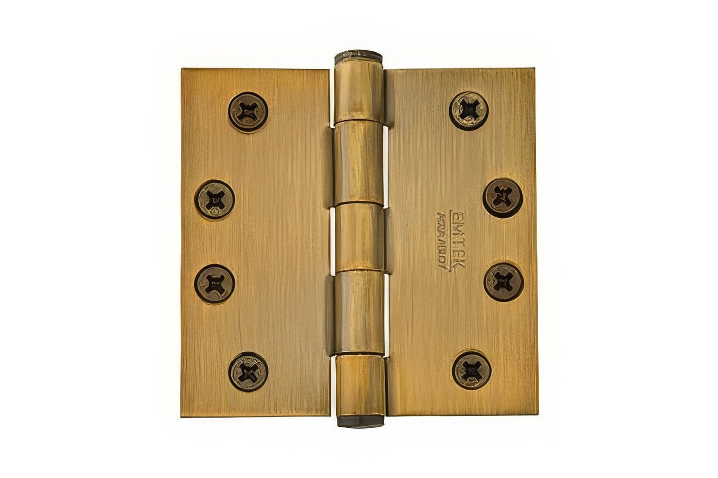 Emtek 4" x 4" Solid Brass Square Corner Plain Bearing Mortise Hinge - Pair.