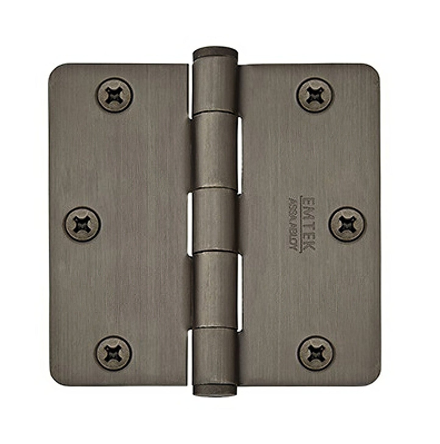 Emtek 96223US 3.5" x 3.5" Solid Brass 1/4" Radius Corner Plain Bearing Mortise Hinge - Pair.