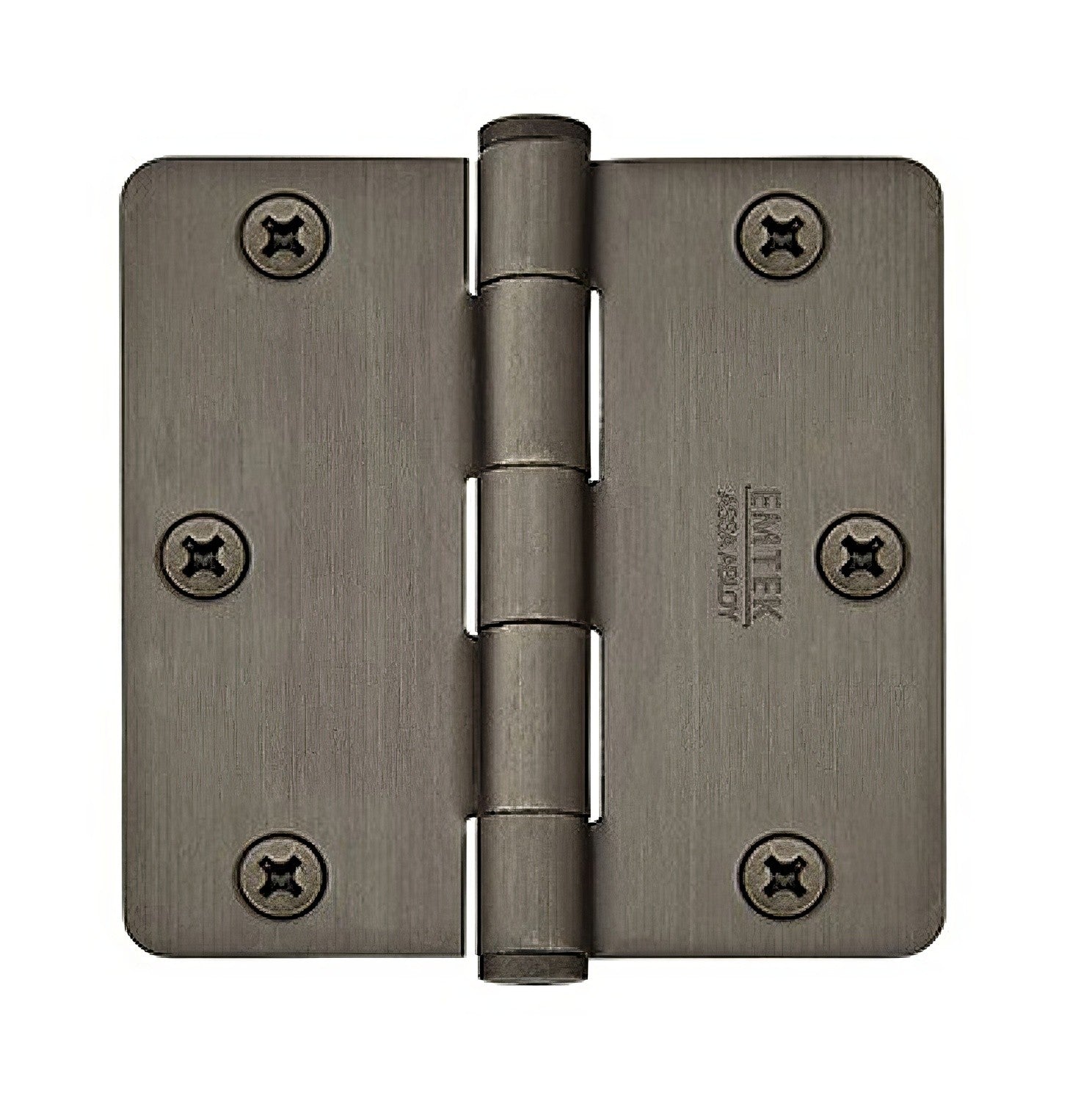 Emtek 96223US 3.5" x 3.5" Solid Brass 1/4" Radius Corner Plain Bearing Mortise Hinge - Pair.