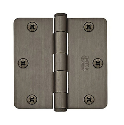 Emtek 96223US 3.5" x 3.5" Solid Brass 1/4" Radius Corner Plain Bearing Mortise Hinge - Pair