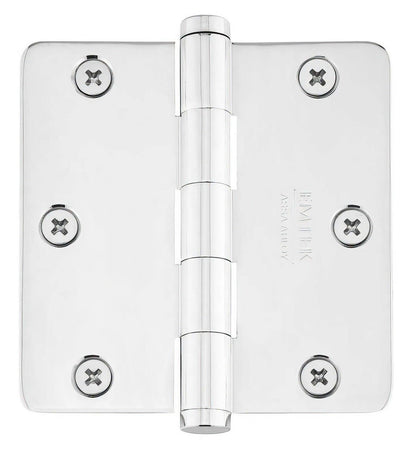 Emtek 96223US 3.5" x 3.5" Solid Brass 1/4" Radius Corner Plain Bearing Mortise Hinge - Pair