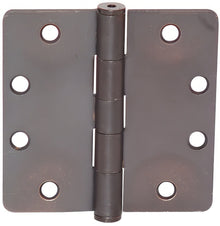 Emtek 4" x 4" Solid Brass 1/4" Radius Corner Plain Bearing Mortise Hinge - Pair