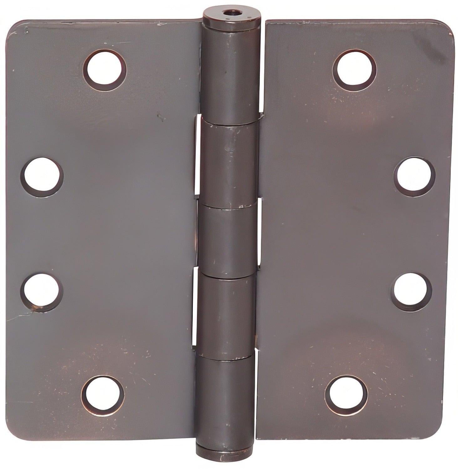 Emtek 4" x 4" Solid Brass 1/4" Radius Corner Plain Bearing Mortise Hinge - Pair.