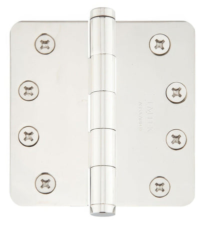 Emtek 4" x 4" Solid Brass 1/4" Radius Corner Plain Bearing Mortise Hinge - Pair.