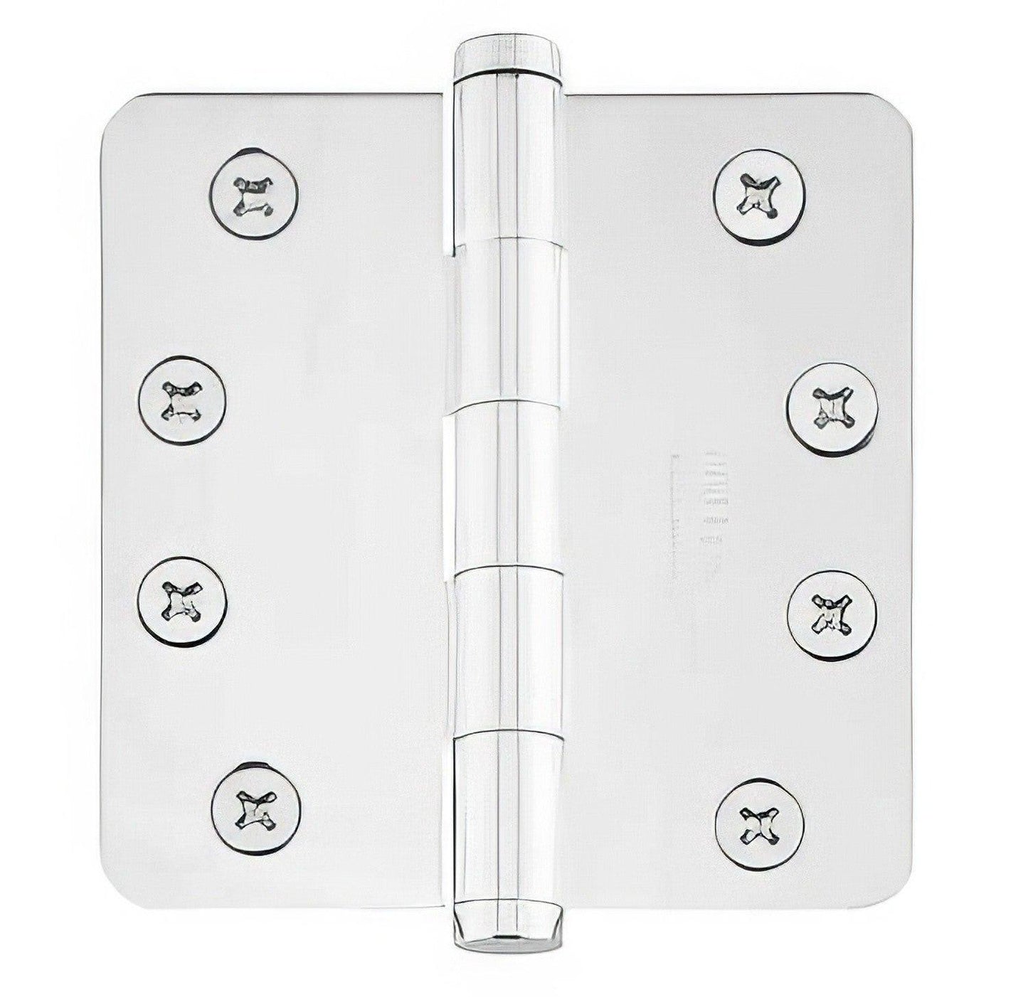 Emtek 4" x 4" Solid Brass 1/4" Radius Corner Plain Bearing Mortise Hinge - Pair.