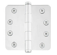 Emtek 4" x 4" Solid Brass 1/4" Radius Corner Plain Bearing Mortise Hinge - Pair.
