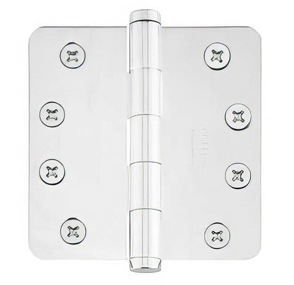Emtek 4" x 4" Solid Brass 1/4" Radius Corner Plain Bearing Mortise Hinge - Pair.
