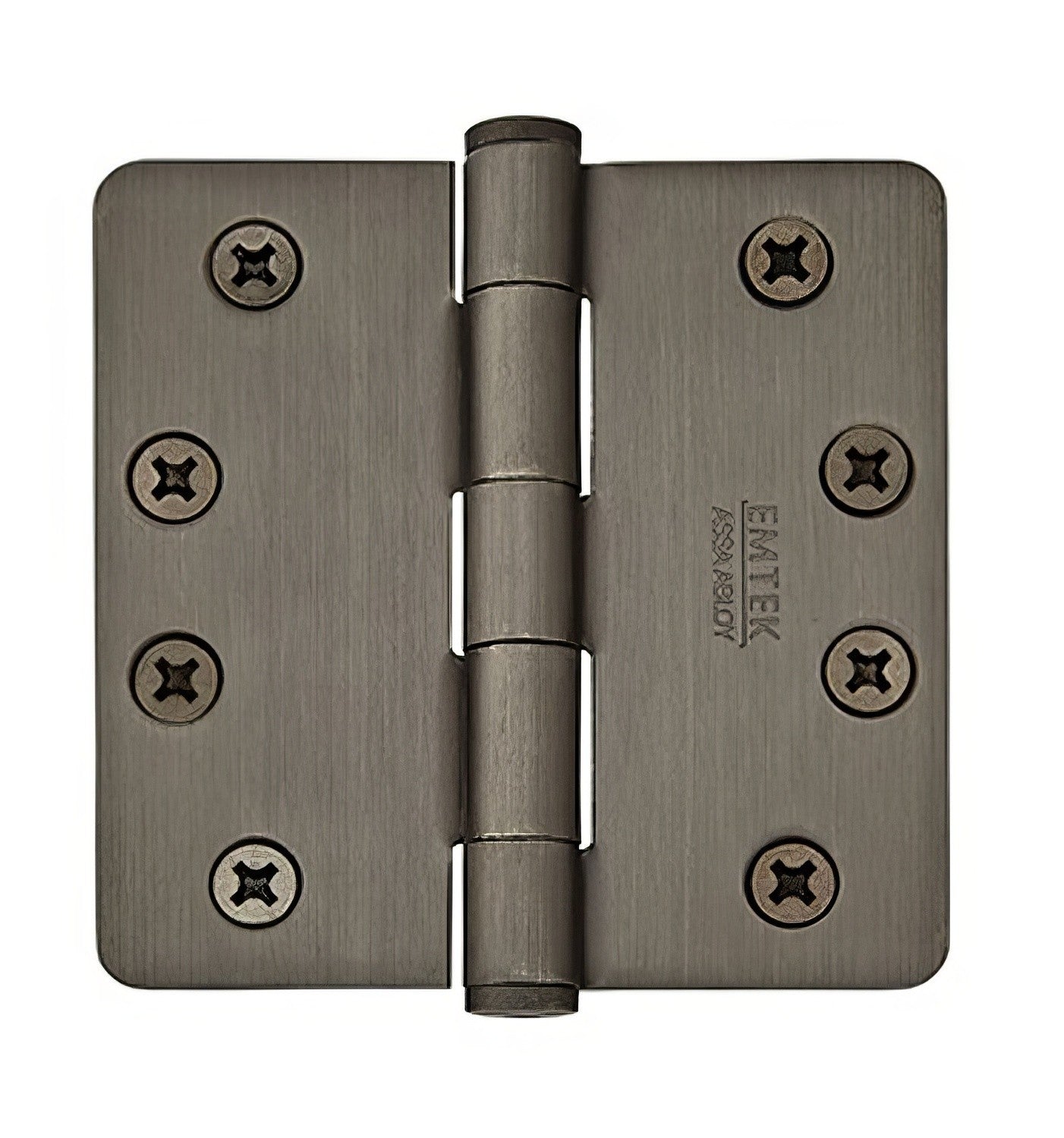 Emtek 96225US 4.5" x 4.5" Solid Brass 1/4" Radius Corner Plain Bearing Mortise Hinge - Pair.
