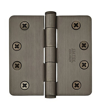 Emtek 96225US 4.5" x 4.5" Solid Brass 1/4" Radius Corner Plain Bearing Mortise Hinge - Pair.