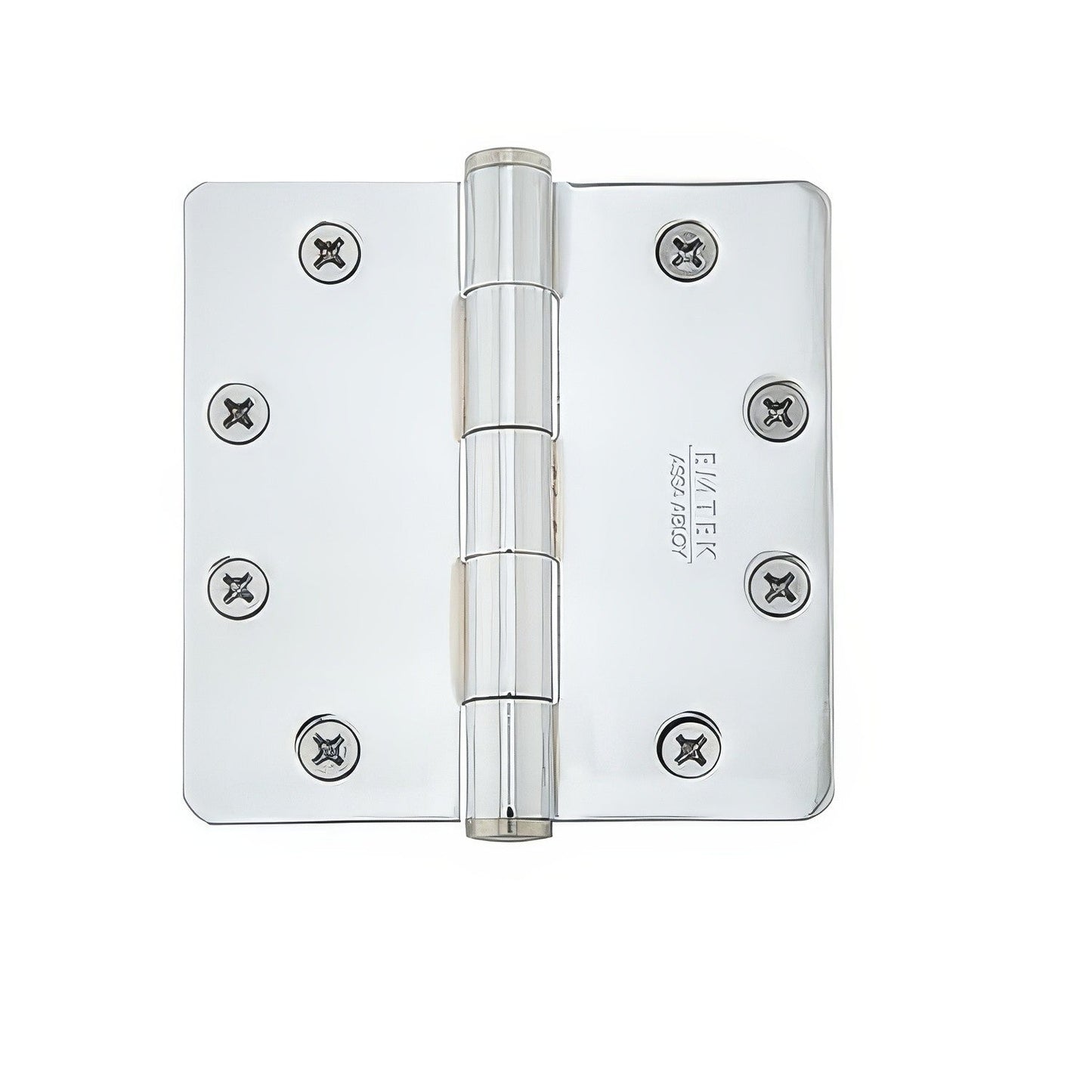 Emtek 96225US 4.5" x 4.5" Solid Brass 1/4" Radius Corner Plain Bearing Mortise Hinge - Pair.