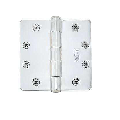 Emtek 96225US 4.5" x 4.5" Solid Brass 1/4" Radius Corner Plain Bearing Mortise Hinge - Pair.
