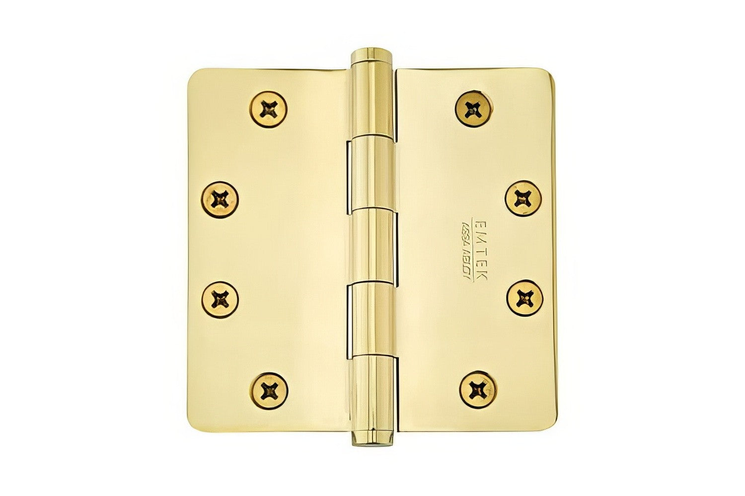Emtek 96225US 4.5" x 4.5" Solid Brass 1/4" Radius Corner Plain Bearing Mortise Hinge - Pair.