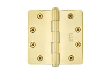 Emtek 96225US 4.5" x 4.5" Solid Brass 1/4" Radius Corner Plain Bearing Mortise Hinge - Pair.