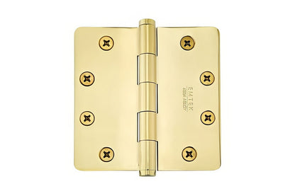 Emtek 96225US 4.5" x 4.5" Solid Brass 1/4" Radius Corner Plain Bearing Mortise Hinge - Pair.
