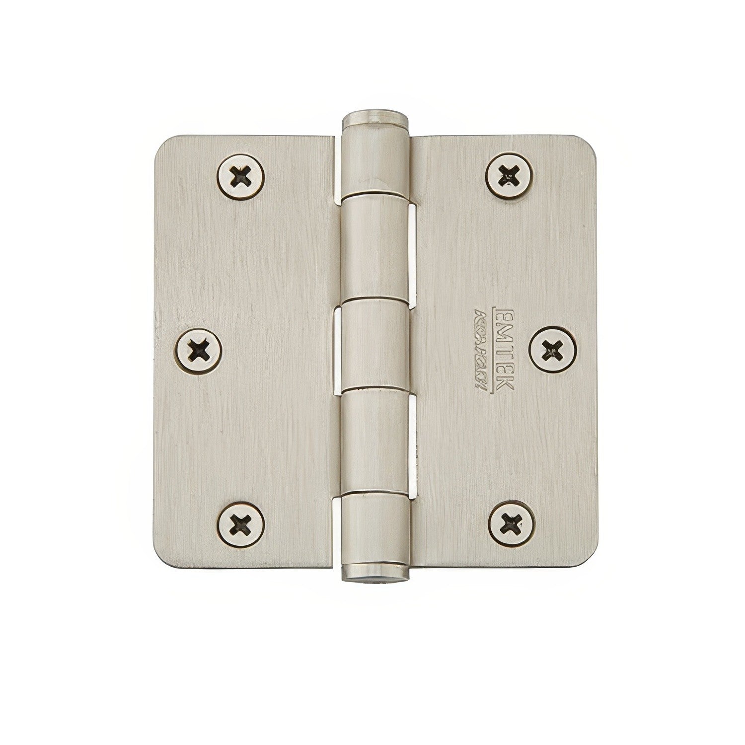 Emtek 96233 3.5" x 3.5" Solid Brass 5/8" Radius Corner Plain Bearing Mortise Hinge - Pair.