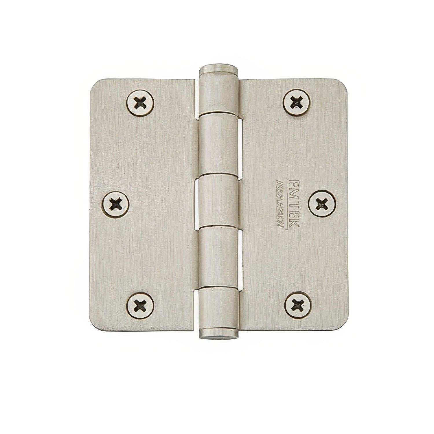 Emtek 96233 3.5" x 3.5" Solid Brass 5/8" Radius Corner Plain Bearing Mortise Hinge - Pair